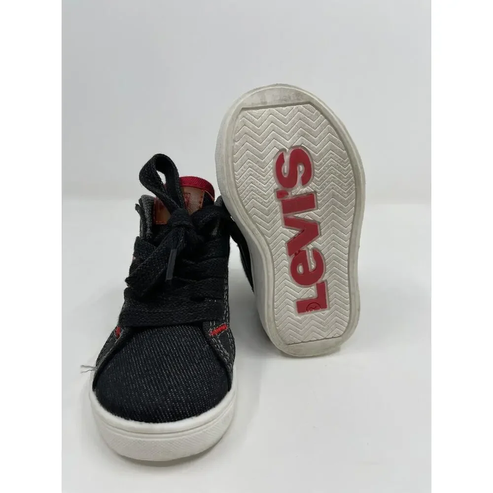 Levis Baby Shoes Sneakers Size 5 Black/White/Red Children Boot Tennis